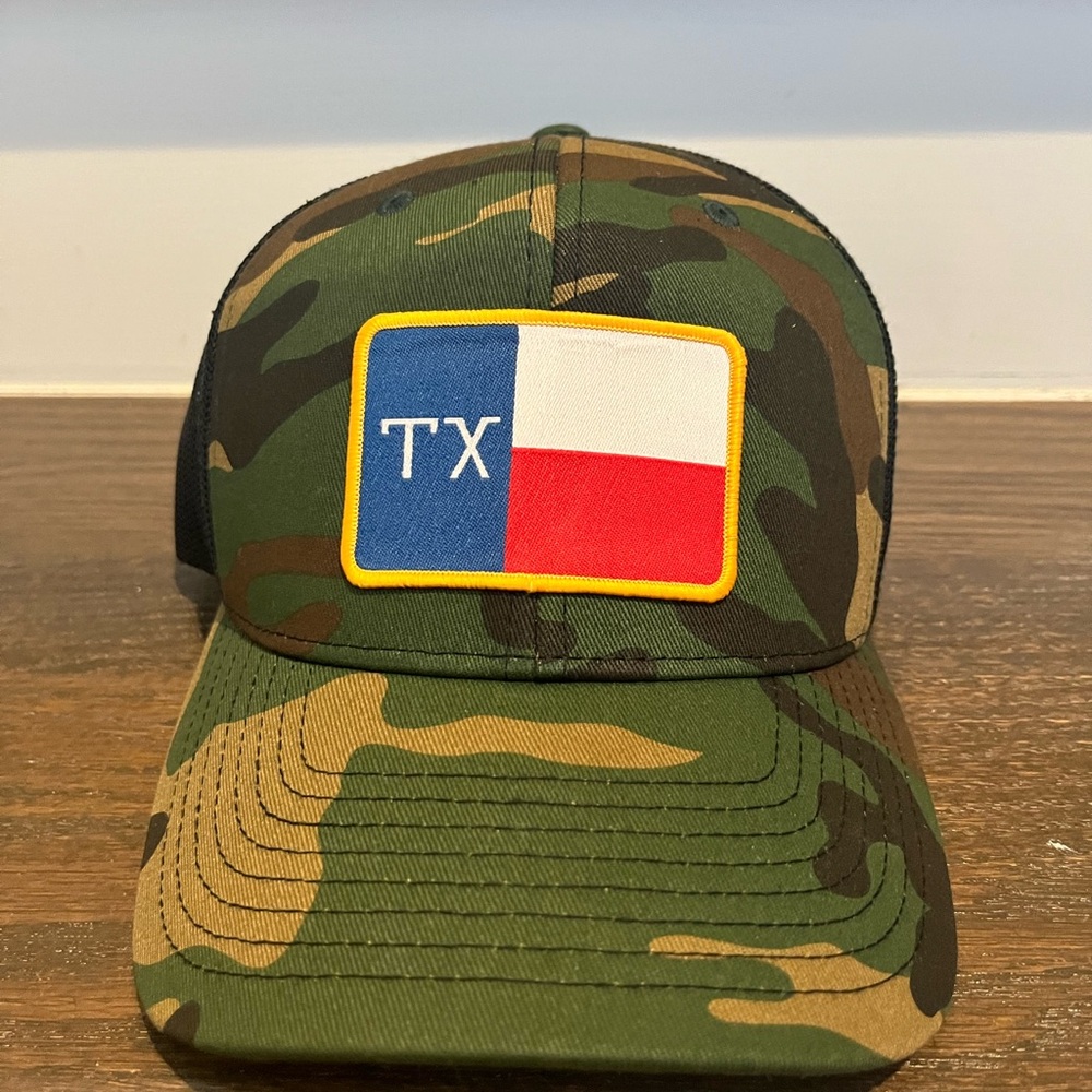 Camo Trucker Hat With Texas Flag Patch - image 1